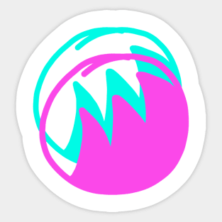 blue pink water waves design Sticker